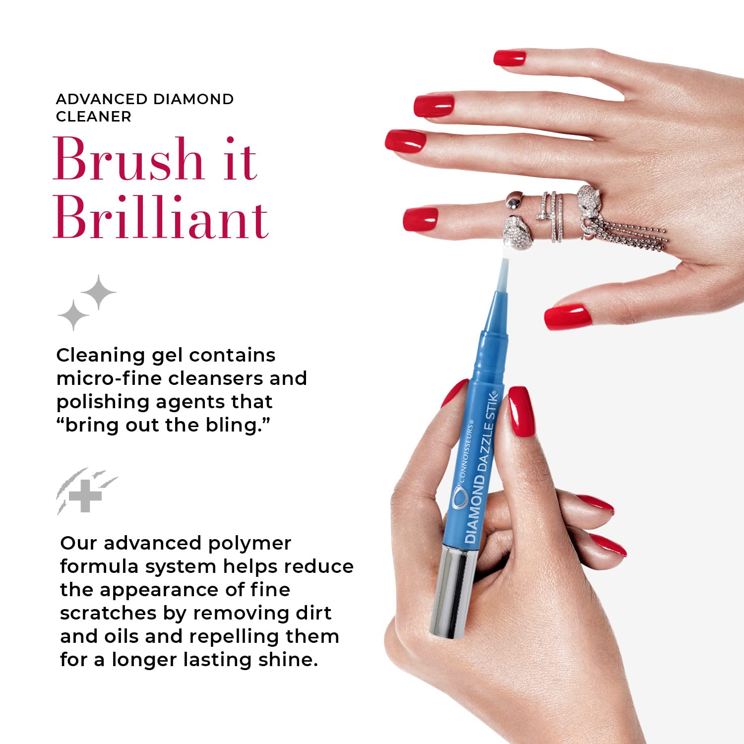 Connoisseurs 1050 Diamond Dazzle Stik – Portable Ring Cleaner Pen for Wedding Bands, Engagement Rings, Gemstones & Fine Jewelry – Safe & Easy At-Home Jewelry Cleaner (Single Pen) - Available at All In One Marketplace Canada