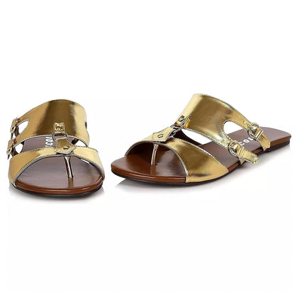 Sandales gladiateur spartiates plates pour homme Ellie Shoes pour Halloween, Or, Très grande taille