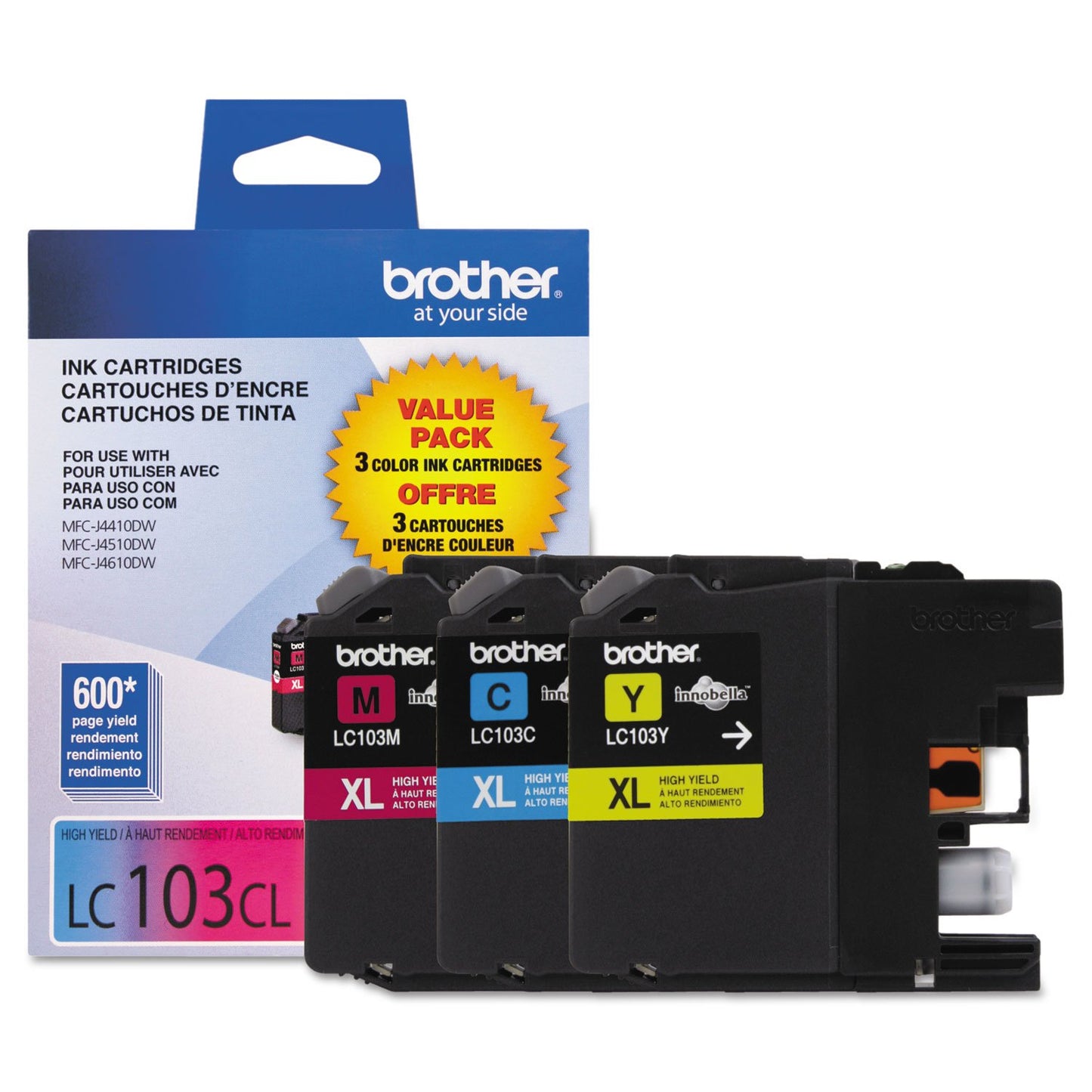Brother LC1033PKS High Yield Ink Cartridge - Colour 3pks (CyanMagentaYellow) Brother