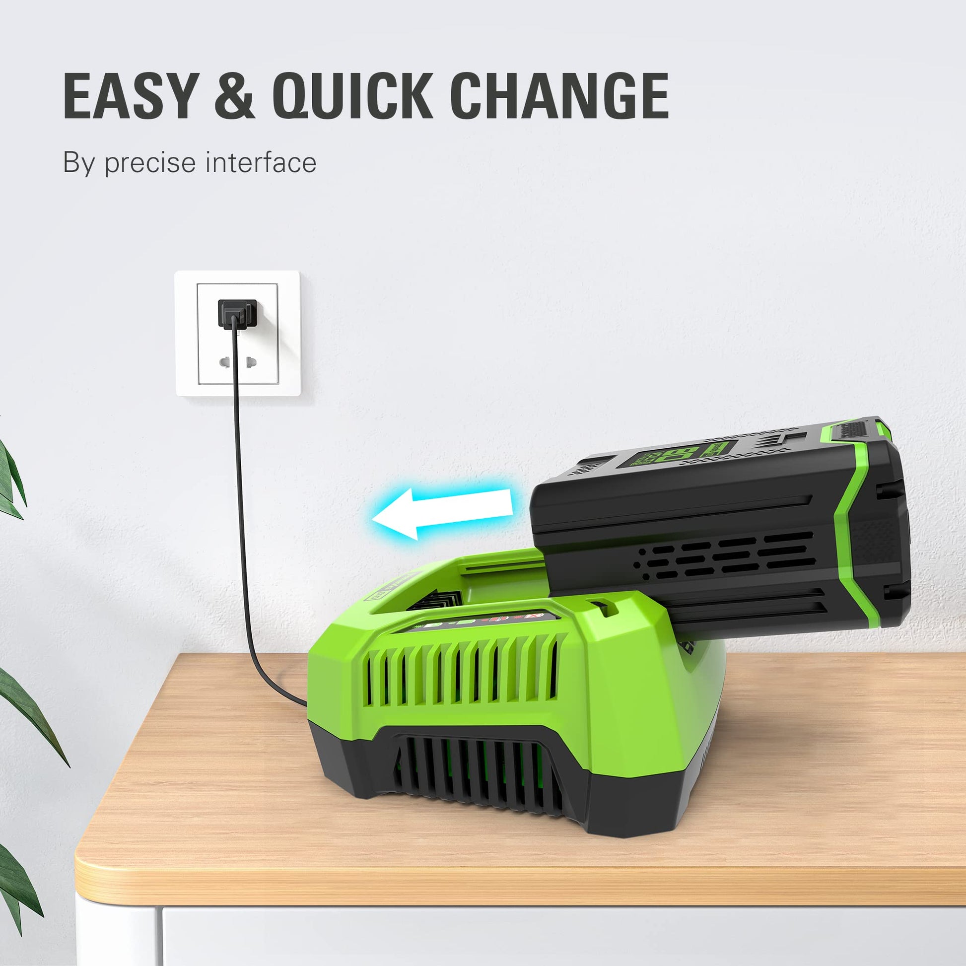 Greenworks PRO 80V Lithium Ion Single Port Rapid Battery Charger GCH8040 Greenworks