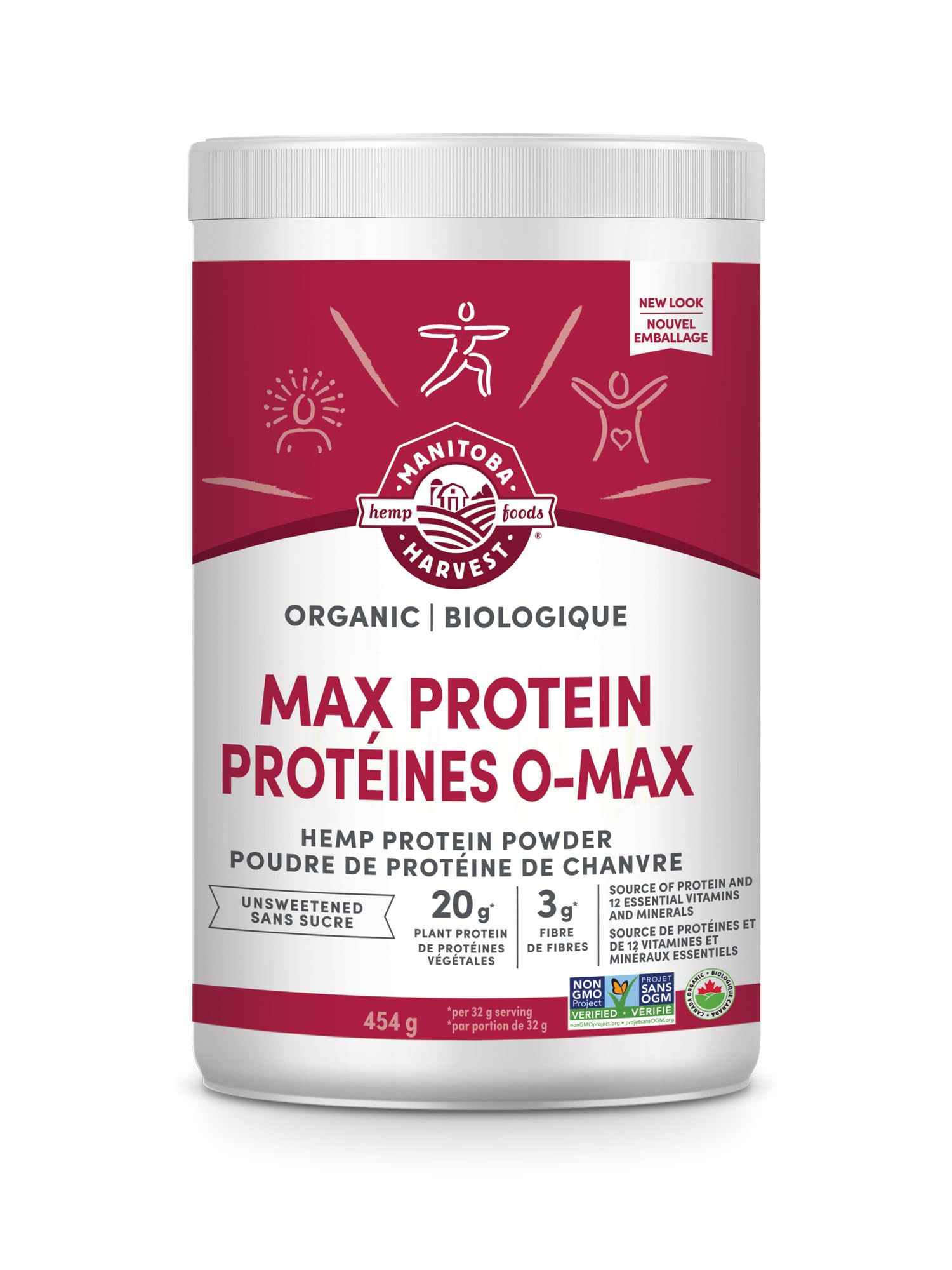 Manitoba Harvest Organic Max Protein Powder, Unsweetened, 454 g Manitoba Harvest