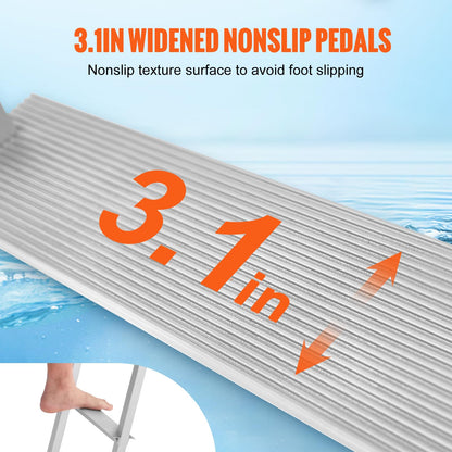 VEVOR Dock Ladder, Removable 3 Steps, 500 lbs Load Capacity, Aluminum Alloy Pontoon Boat Ladder with 3.1'' Wide Step & Nonslip Mat, Easy to Install for Ship/Lake/Pool/Marine Boarding VEVOR