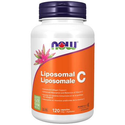 NOW Supplements, Liposomal Vitamin C, Immune & Collagen Support, 120 Veg Capsules