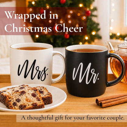 Triple Gifffted Mr and Mrs Coffee Mugs Couples Gift Set, 380 ml Ceramic 🍁 All In One Marketplace Canada