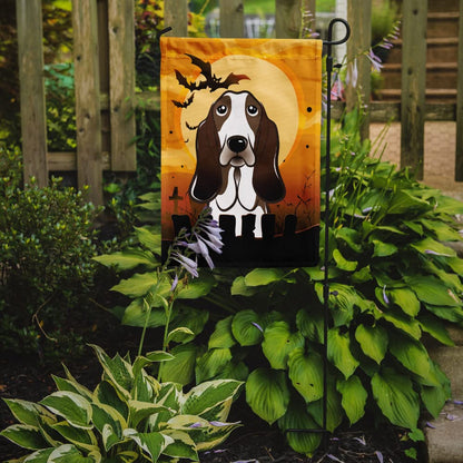 Caroline's Treasures BB1801GF Halloween Basset Hound Garden Size Flag, Small, Multicolor