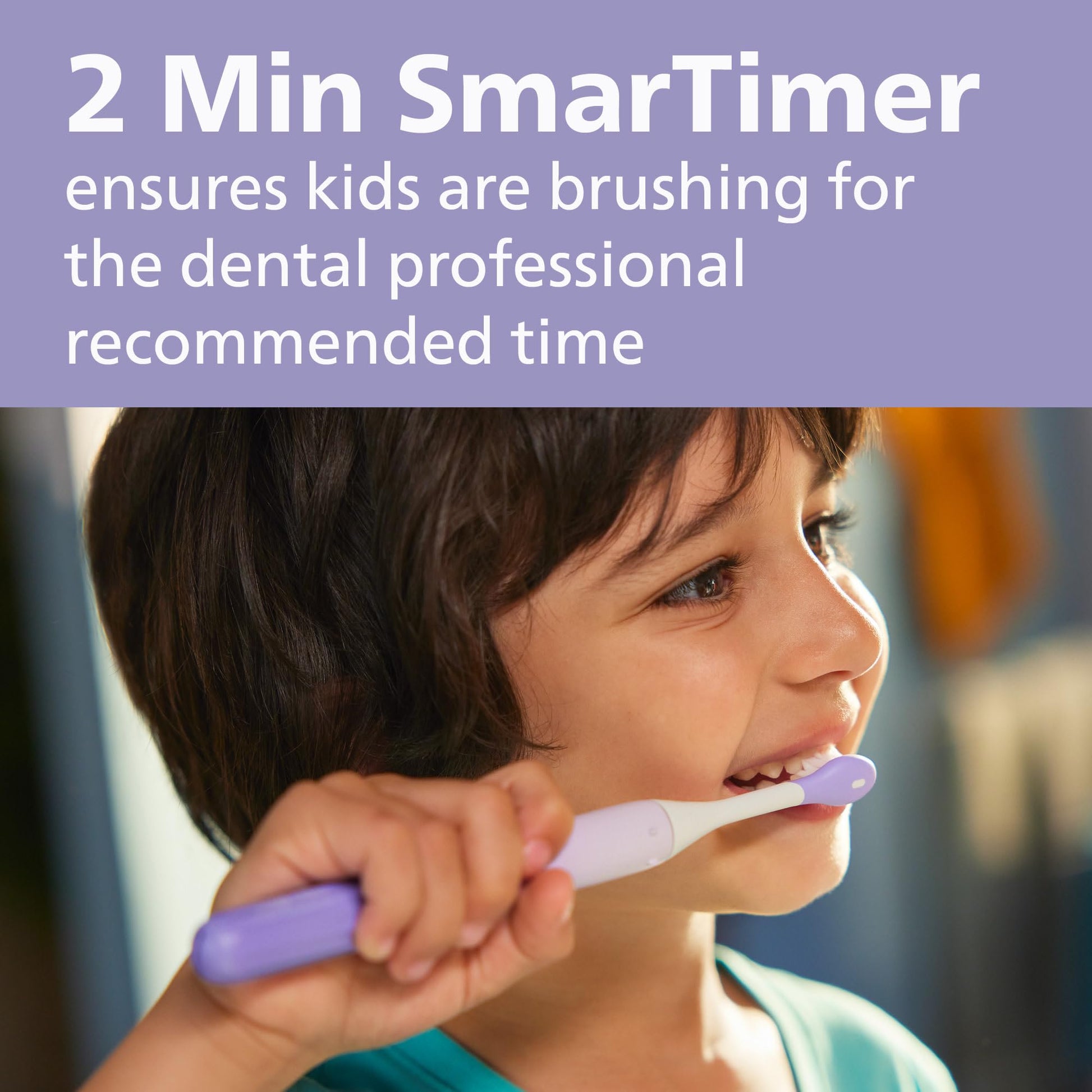 Philips One for Kids by Sonicare Battery Electric Toothbrush, Purple, HY1130/01