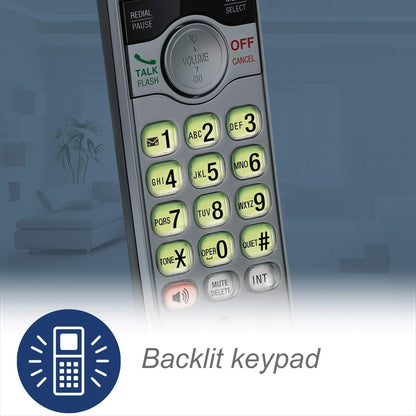 VTech CS6949-2 DECT 6.0 Corded/2-Cordless Telephone System, Black/Silver VTech