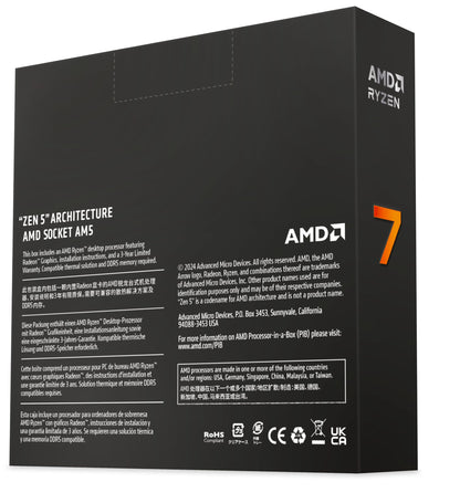 AMD Ryzen™ 7 9700X 8-Core, 16-Thread Unlocked Desktop Processor AMD