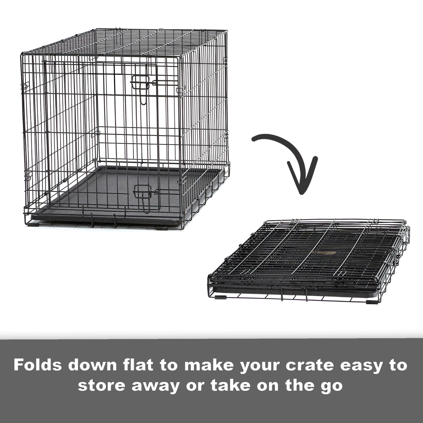 MidWest Homes for Pets 30-Inch New World Crate for Medium Breeds, 21-40 lbs, Double Door Folding Dog Crate, Leak-Proof Tray & Secure Latches, Portable, Durable & Easy to Assemble 🍁 All In One Marketplace Canada