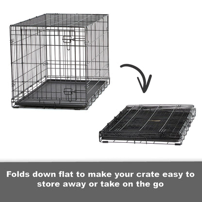MidWest Homes for Pets 30-Inch New World Crate for Medium Breeds, 21-40 lbs, Double Door Folding Dog Crate, Leak-Proof Tray & Secure Latches, Portable, Durable & Easy to Assemble 🍁 All In One Marketplace Canada