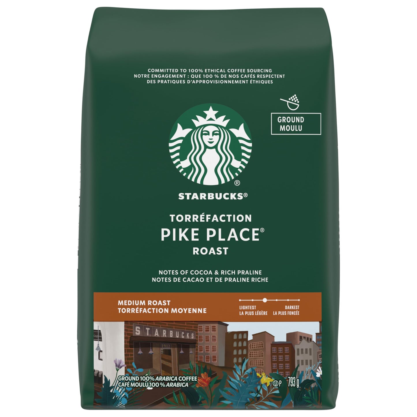 Starbucks Pike Place Roast Ground Coffee, Medium Roast, 793g