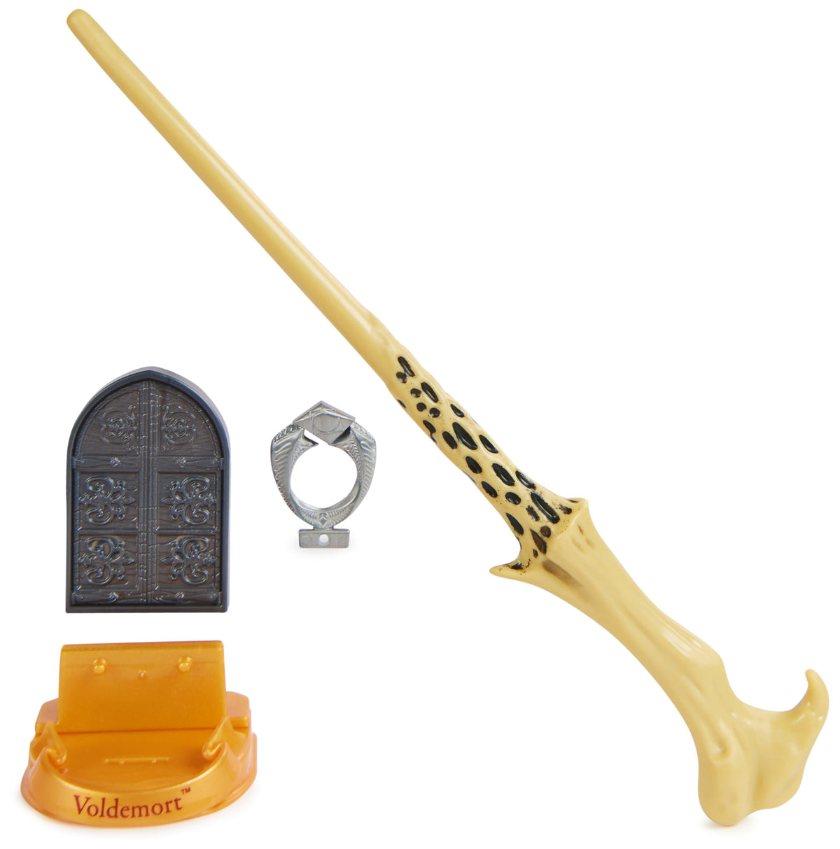 Wizarding World Harry Potter, baguette de collection magique de Voldemort de 30,5 cm avec socle et icône moulée sous pression, objets magiques, accessoire pour costumes d'Halloween