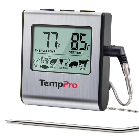 ThermoPro TP-16 Meat Thermometer with Stainless Steel Probe for Indoor Outdoor Use, Digital Cooking Thermometer for Grill, Barbecue, Oven, Smoker, Candy - Available at All In One Marketplace Canada