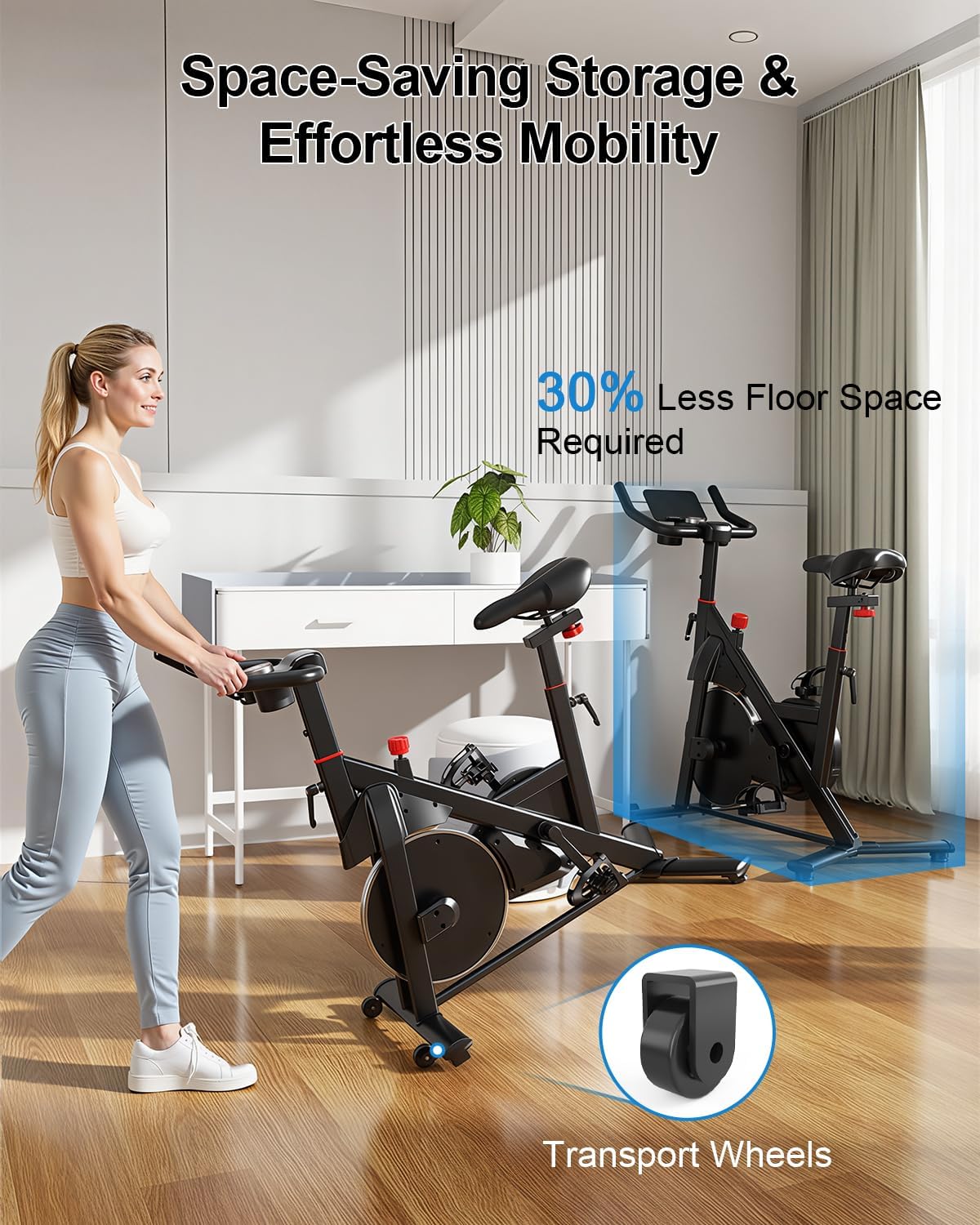 Exercise Bike, 32 Levels Magnetic Indoor Cycling Bike, 300lbs Capacity Stationary Bike with PitPat App & Comfort Seat Cushion