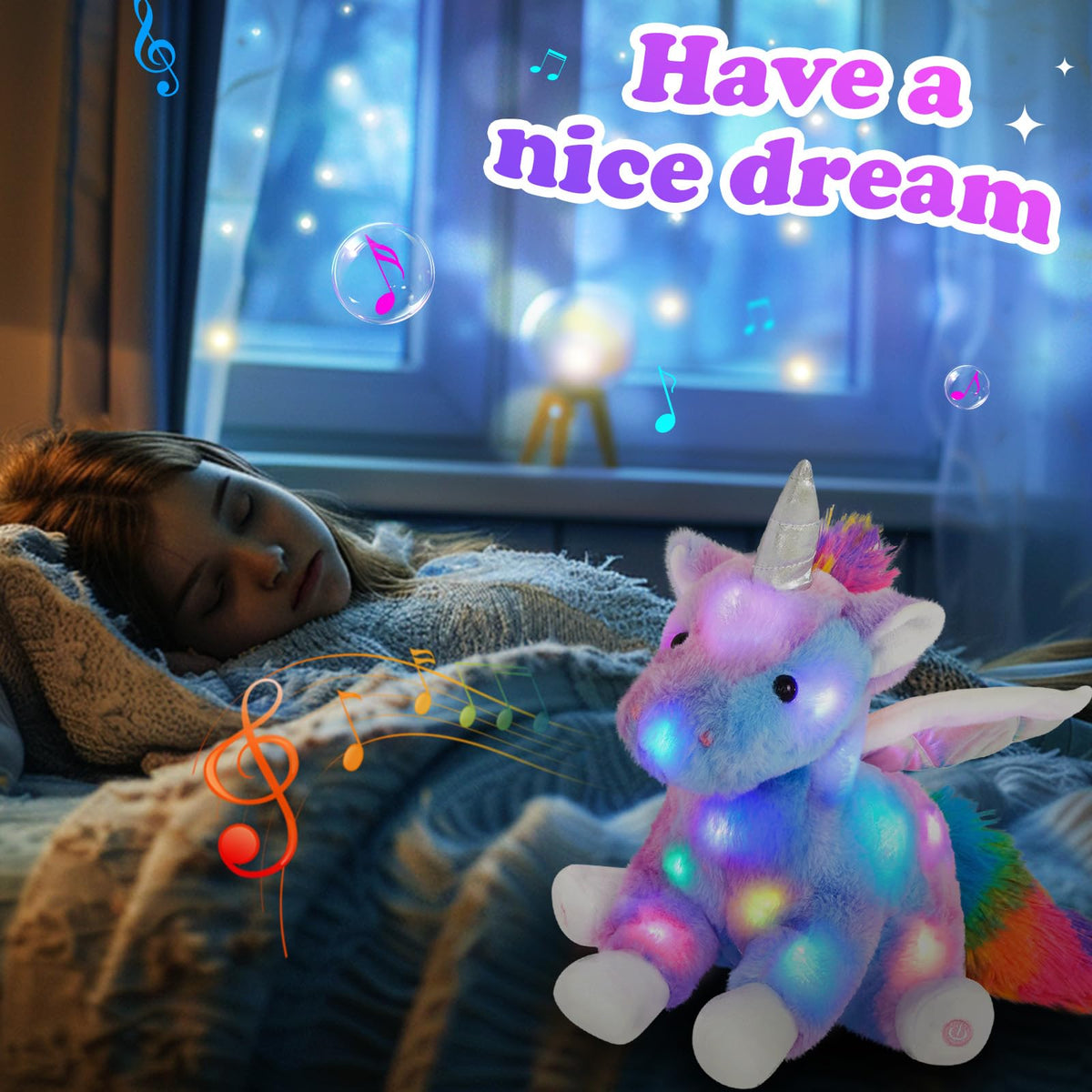 CozyWorld Musical Light up Rainbow Unicorn Stuffed Animal Singing Plush 🍁 All In One Marketplace Canada