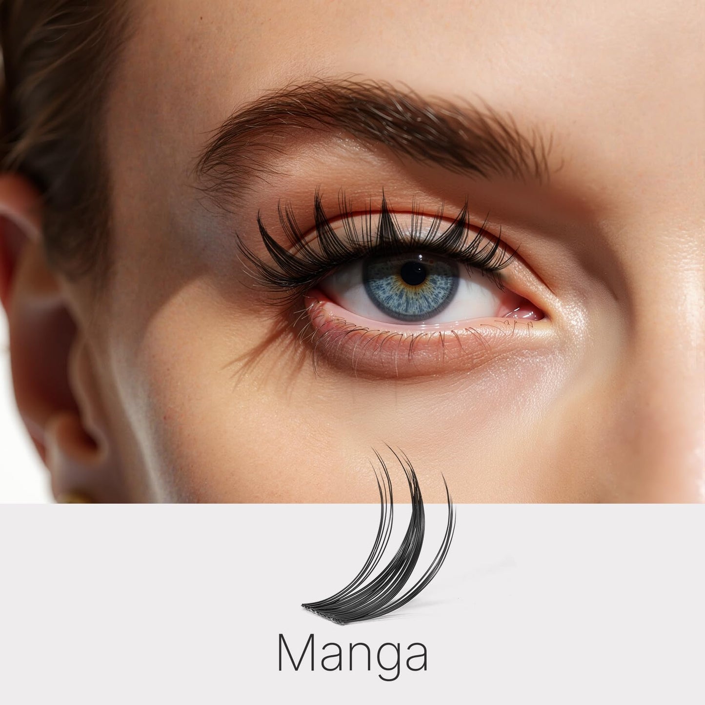 VEYESBEAUTY Lash Clusters Eyelashes Cluster Lashes Extensions Newbie's Five-Second Layered Eyelash Clusters False Eyelashes Wispy Mixed Length Fluffy(Manga, 8-16mm)