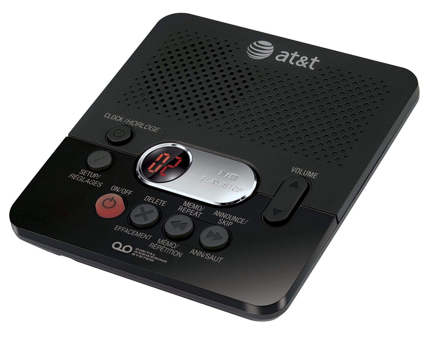 AT&T Digital Answering Machine with 60 Minutes Record Time and Time/Date Stamp, Black AT&T