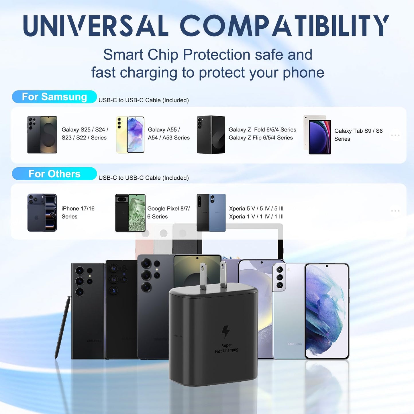 Samsung Super Fast Charger, 45W USB-C Super Fast Charging Wall Charger & 10ft C Cable for Samsung Galaxy S26 Ultra/S26/S26+/S25 Ultra/S25/S25+/S24 Ultra/S24/S24+/S23 Ultra/S23/S23+/S22/Note10/20 - Available at All In One Marketplace Canada