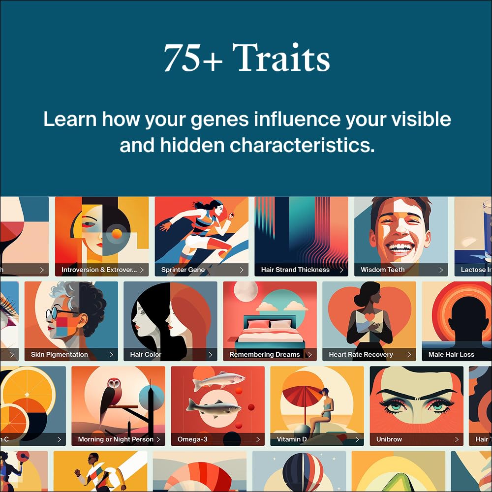 AncestryDNA + Traits Genetic Test Kit: Personalized Genetic Traits, DNA Ethnicity Test, Find Relatives, Family History, 2600 Regions, Ancestry Reports - Available at All In One Marketplace Canada