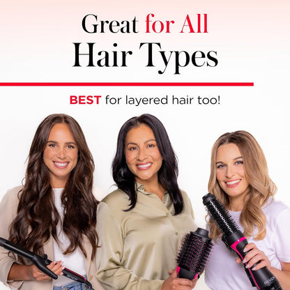 Revlon RVDR5292F One-Step™ Root Booster with Ionic Technology, 1.5 Inch Round Brush Ionic Hair Dryer, Hair Styler, 3 Heat/Speed Settings, Travel Friendly, All Hair Types, Less Frizz, Shiny Hair, Black - Available at All In One Marketplace Canada