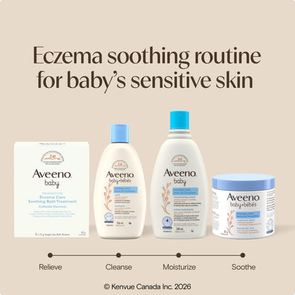 Aveeno Baby Eczema Care Daily Moisturizing Body Cream for Dry, Itchy Skin, Natural Colloidal Oat & Vitamin B5, Hypoallergenic & ph-Balanced, No Added Steroids, Phthalates, Parabens or Fragrance, 330mL