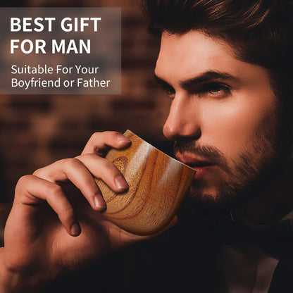 Charred Wood Bourbon Whiskey Glasses, Gifts for Men, 2 Pack 🍁 All In One Marketplace Canada