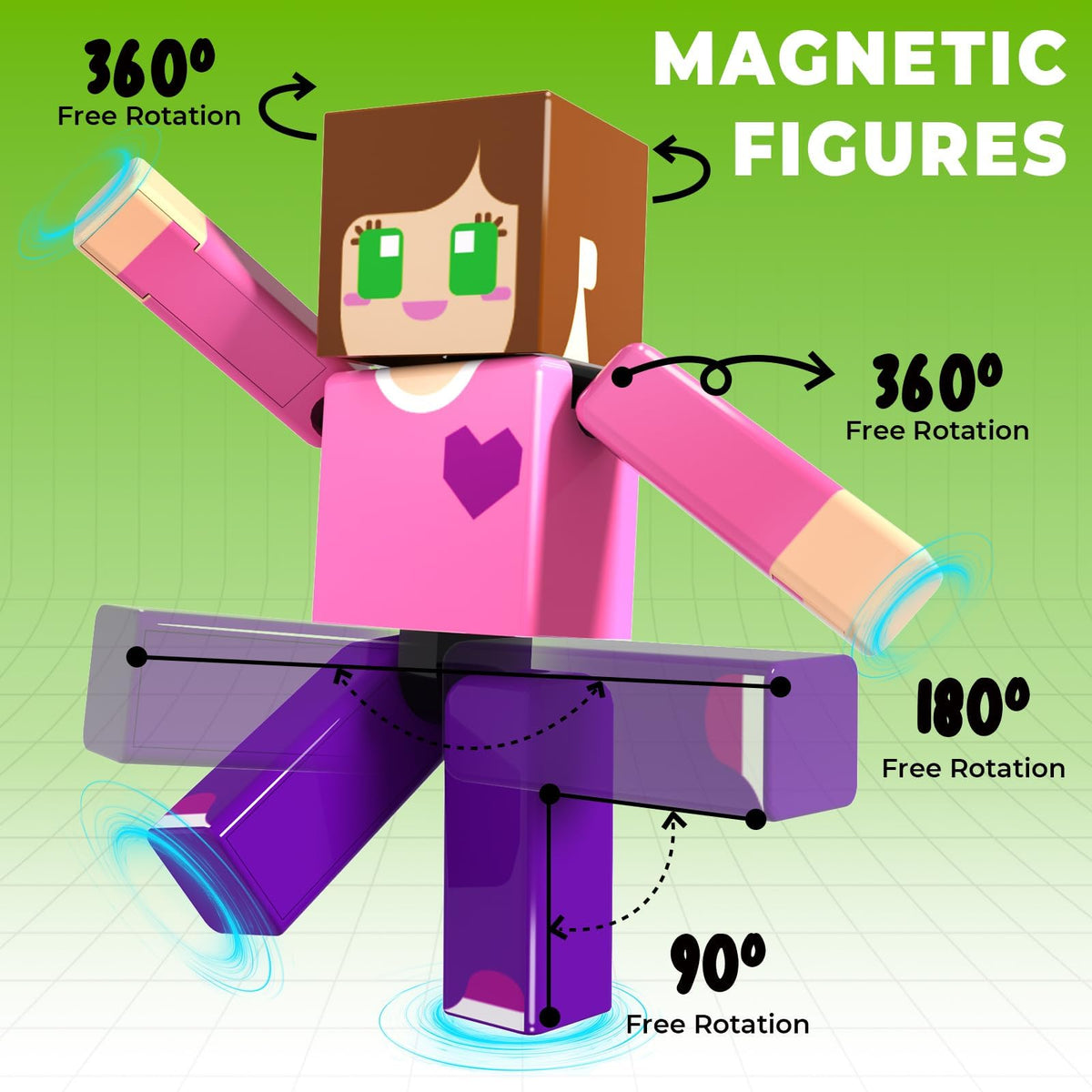 Magnetic Blocks -210PCS Magnetic Building Block for Kids Ages 4-8 9-12, Magnet Blocks Cubes with Collectible Doll Constructions Toy for Boys Girls, STEM Stacking Toys Christmas Halloween Easter Gifts 🍁 All In One Marketplace Canada