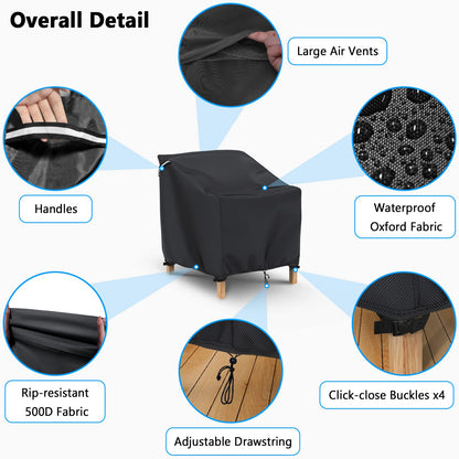 Gasadar Patio Chair Cover-2 Pack, Heavy Duty Waterproof UV Resistant Anti-Fading Chair Covers for Lawn Outdoor Furniture Chairs,35"W x 38"D x 31"H 🍁 All In One Marketplace Canada