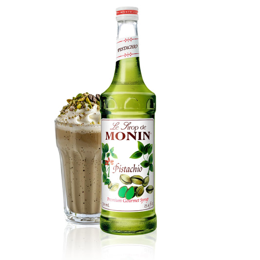 Monin Pistachio Syrup – Roasted Nutty Flavor for Coffee, Lattes, Mochas & Cocktails – 750 ml Vegan & Gluten-Free