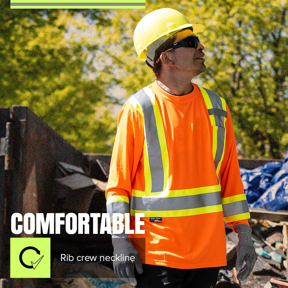 Pioneer High Vis Shirt for Men - Safety Long Sleeve T-shirt - Class 2 🍁 All In One Marketplace Canada