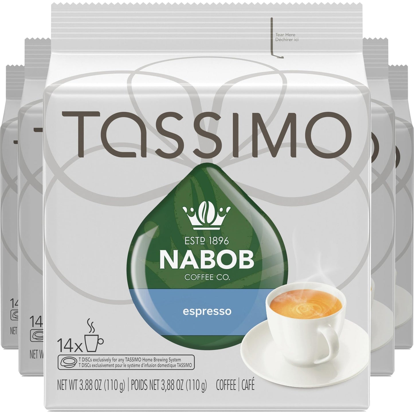 Tassimo Nabob Espresso Single Serve T-Discs, 70 Count