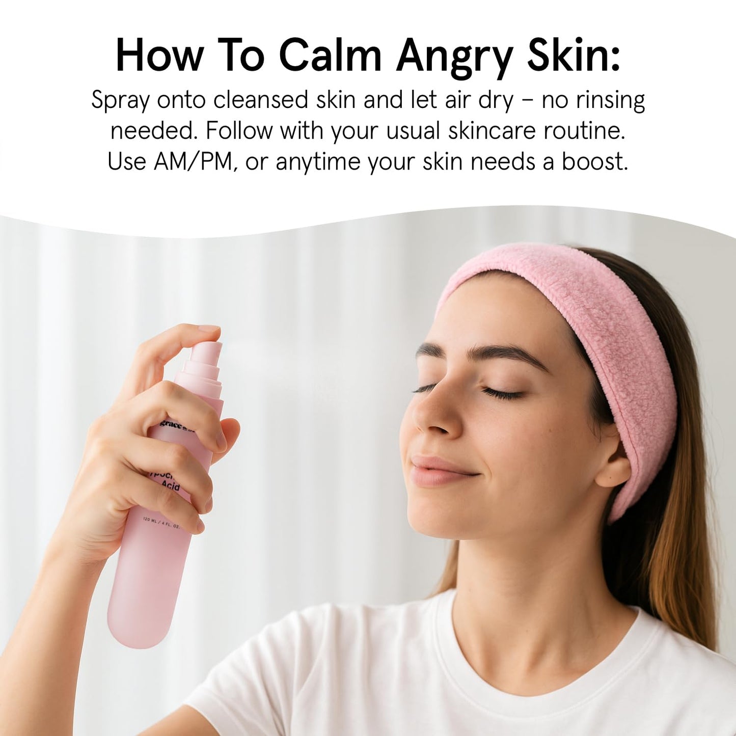 grace & stella Hypochlorous Acid Spray - Gentle Face Spray to Calm Redness & Flare-Ups - Soothing Facial Mist for Sensitive Skin (120 ml/4.22 fl oz) - Available at All In One Marketplace Canada