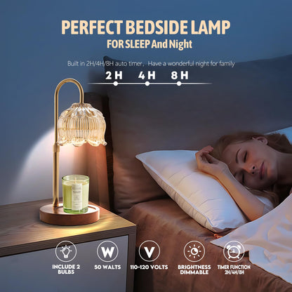 GEEZO Fragrance Candle Warmer Lamp,Electric Candle Warmer with Timer & Dimmer, Mom Christmas Birthday Gifts for Women, House Warming Gifts New Home Bedroom Decor 🍁 All In One Marketplace Canada
