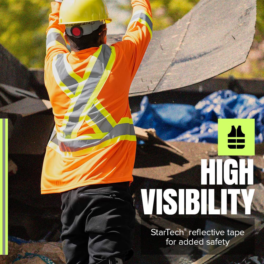 Pioneer High Vis Shirt for Men - Safety Long Sleeve T-shirt - Class 2 🍁 All In One Marketplace Canada
