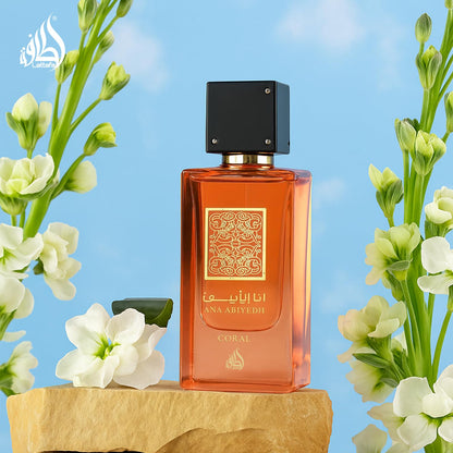 Lattafa Ana Abiyedh Coral for Unisex Eau de Parfum Spray, 2.0 Ounce / 60 ml Lattafa