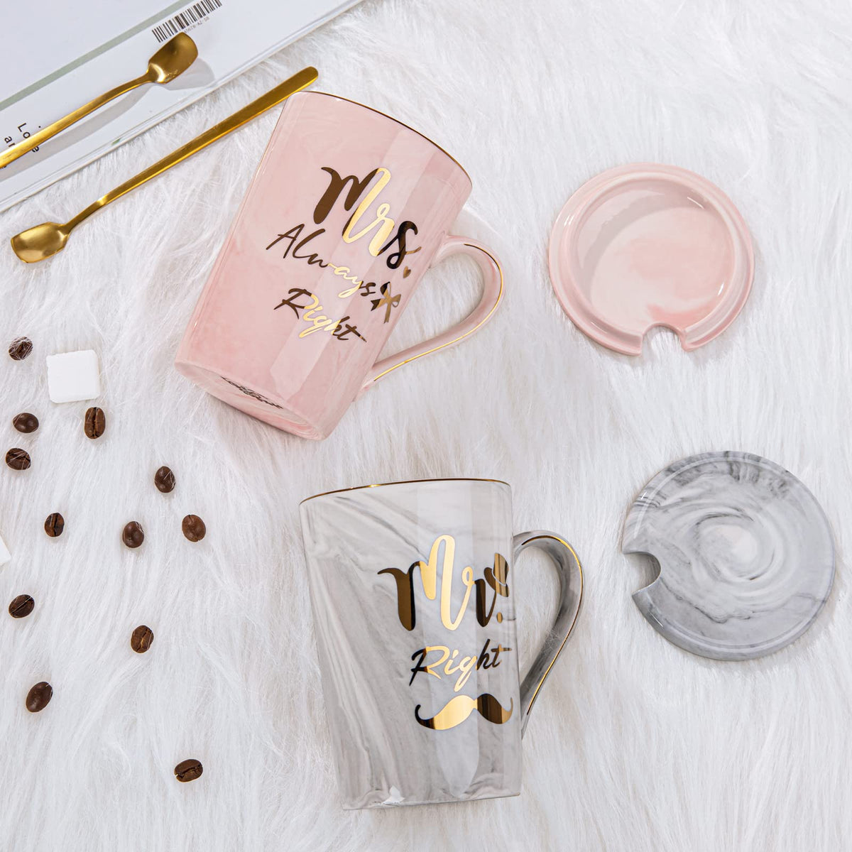Biching Mr Right and Mrs Always Right Couples Mugs Gifts Set for Wedding 🍁 All In One Marketplace Canada