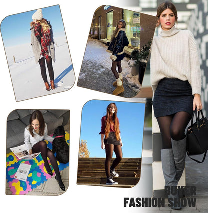 Fleece Lined Tights Women - Winter Warm Thermal Thick Tights for Women Pantyhose Fake Translucent leggings 🍁 All In One Marketplace Canada