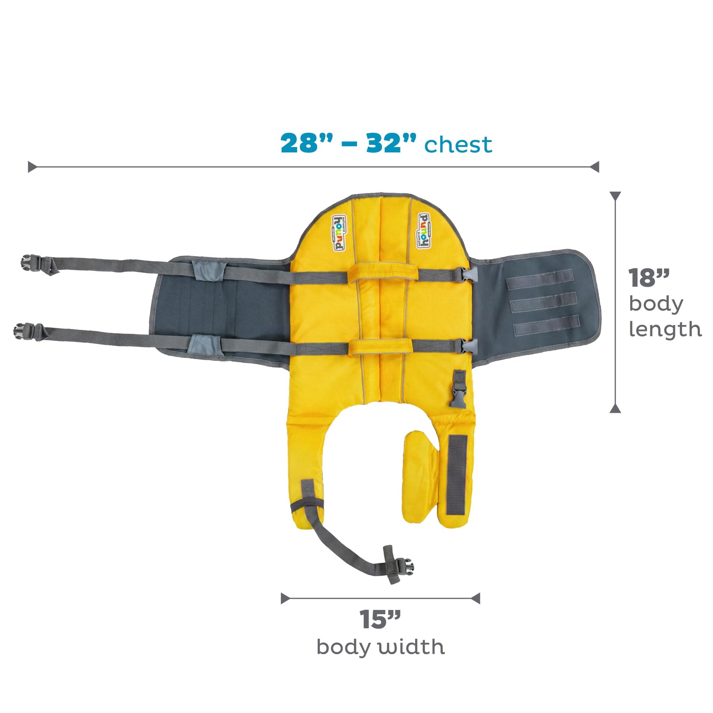 Outward Hound Granby Splash Dog Life Jacket with Handle, Reflective Floating Vest for Swimming & Boating, Maximum Buoyancy, All Skill Levels, Large Dogs (28–32" Girth), Yellow, Large