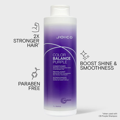 Joico Color Balance Purple Conditioner, Protection for Colour Treated Hair, Shields Damaged Hair, with Keratin and Green Tea Extract Joico