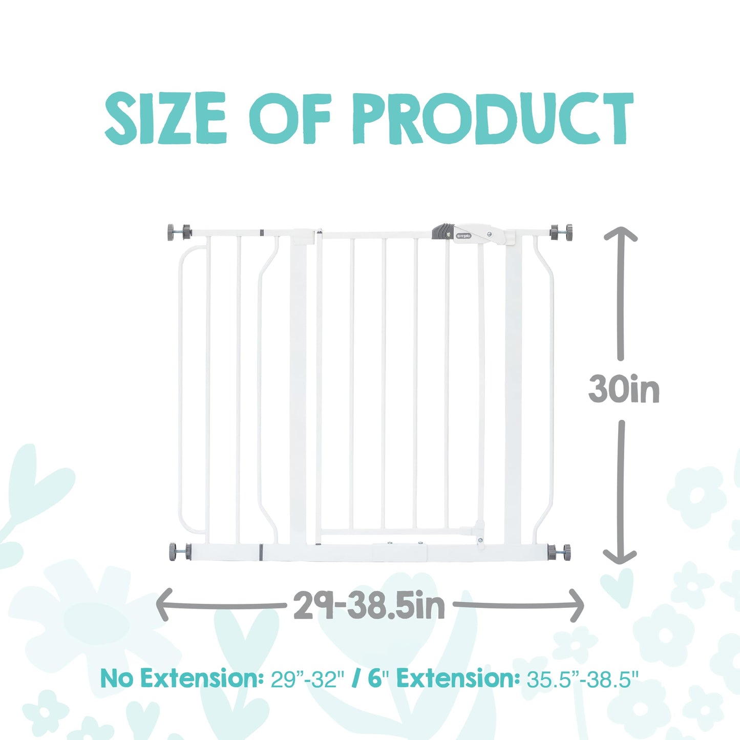 Regalo Easy Step 38.5-Inch (97.75cm) Extra Wide Baby Gate, Award Winning Brand, Includes 6-Inch (15.25cm) Extension Kit, 4 Pack Pressure Mount Kit and 4 Pack Wall Mount Kit