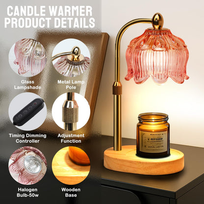 GEEZO Fragrance Candle Warmer Lamp,Electric Candle Warmer with Timer & Dimmer, Mom Christmas Birthday Gifts for Women, House Warming Gifts New Home Bedroom Decor 🍁 All In One Marketplace Canada