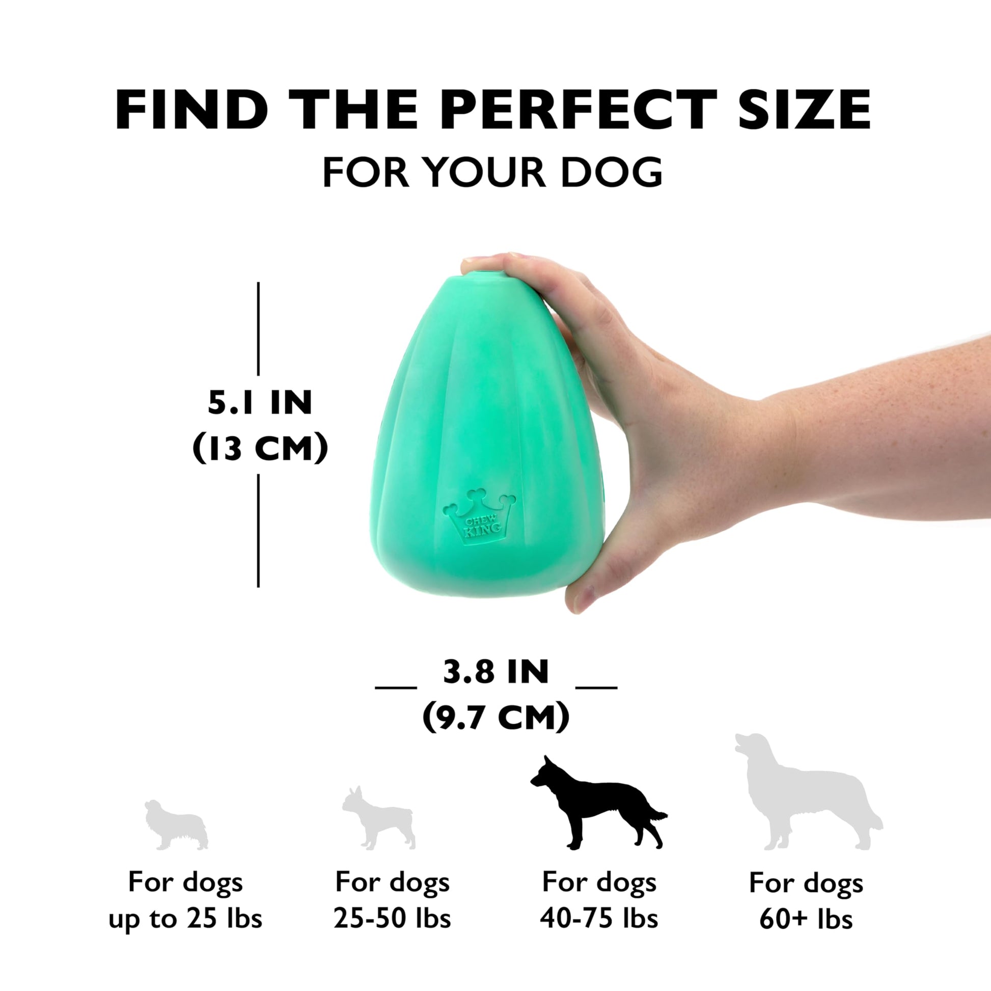 Chew King Premium Treat Dog Toy, XL, Extremely Durable Natural Rubber Toy, Pack of 2, All Breed Sizes Chew King