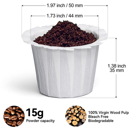 300 Count Fanativita K Cup Coffee Filters Disposable, Compatible with All Reusable K Cups (White) - Available at All In One Marketplace Canada