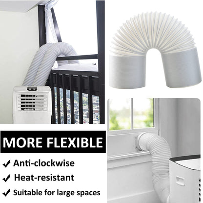 FUBININA 80" Portable Air Conditioner Hose, AC Hose with 5.9" Diameter, Anti-Clockwise Thread AC Exhaust Hose for Portable AC Vent Replacement Tube Compatible with LG Air Conditioner Part - Available at All In One Marketplace Canada