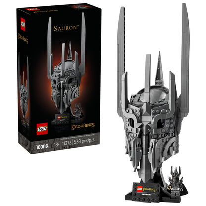 LEGO Icons The Lord of The Rings: Sauron's Helmet - Building Set for Adults, Ages 18+ - Bedroom, Home Office, Book Shelf Decor - with Sauron Minifigure - Gift for LOTR Fans - 11373 - Available at All In One Marketplace Canada