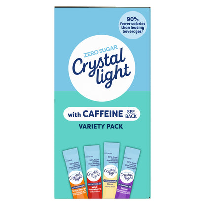 Crystal Light Energy Drink Mix Variety Pack - 44 Individual Packets (Citrus, Grape, Peach Mango, Wild Strawberry)