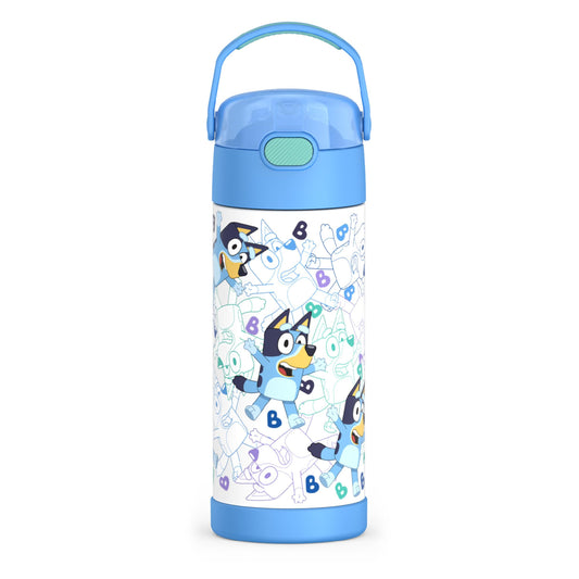 THERMOS FUNTAINER 14 Ounce Stainless Steel Vacuum Insulated Bottle, Bluey