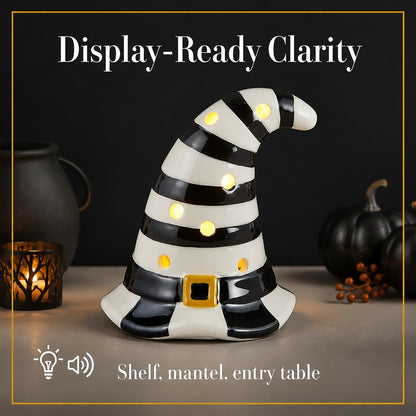Mud Pie Halloween LED Light Up Sitter, Witch Hat