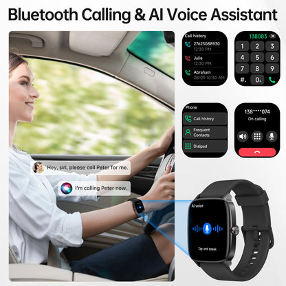 Smart Watch for Men Women, Bluetooth Call Smartwatch with AI Voice, 1.85" HD DIY Dial Fitness Watch, Heart Rate/SpO2/Steps/Sleep Monitor, 100+ Sports Modes, IP68 Waterproof Watch for Android iOS - Available at All In One Marketplace Canada