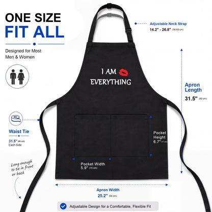 YIKA® Couples Aprons, Christmas Gift for Couples Who Have Everything, Matching Apron Set for Him and Her, Adjustable Neck Strap, Extra Long Ties, 2 Pockets, Black 🍁 All In One Marketplace Canada